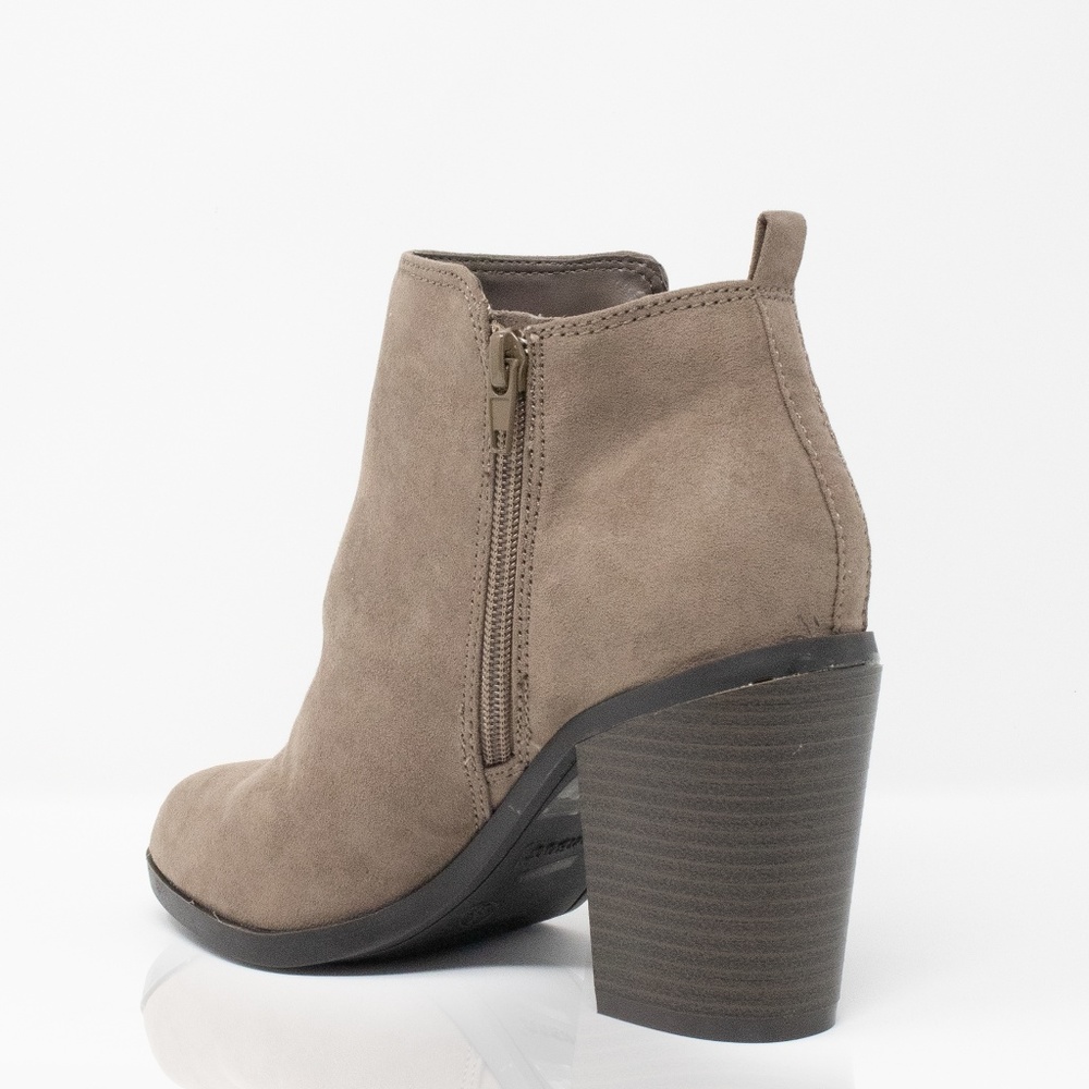 Call On Me - Taupe Almond Toe Booties - Picture 3 of 4